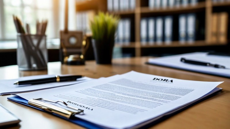 DORA regulation compliance dashboard showing ICT risk management and operational resilience monitoring for EU financial institutions